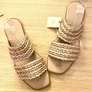 Avellini Made in Italy Braided Band Sandals Women Size 8 in Tan